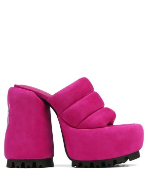 Naked Wolfe Wild Suede Ženske Sandale Na Petu Roze | SYB5838KE