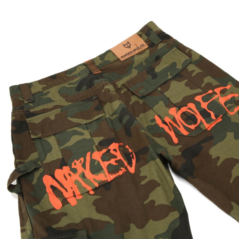 Naked Wolfe Baggy Pocket Cargo Logo Muške Hlače Zelene Crne | SSX2731PM