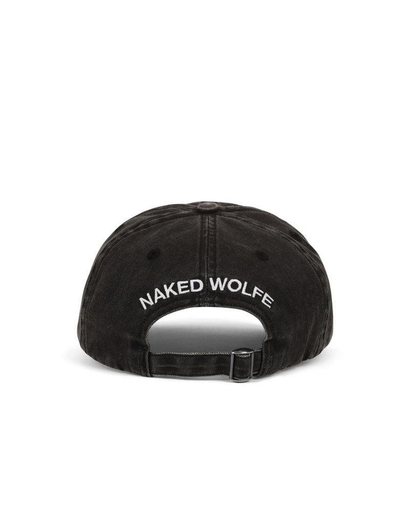 Naked Wolfe Washed Baseball Muške Kape Crne | EBR5617BX